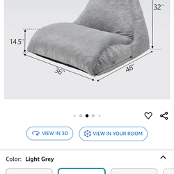 Light Grey Floor Gaming Lounger Chair