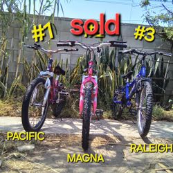 #1 PACIFIC WINDSTORM, #3 RALEIGH ROWDY ATB MTN BIKE  $60.00 Ea 