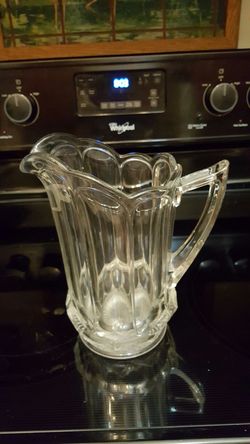 Vintage Heavy Glass Pitcher