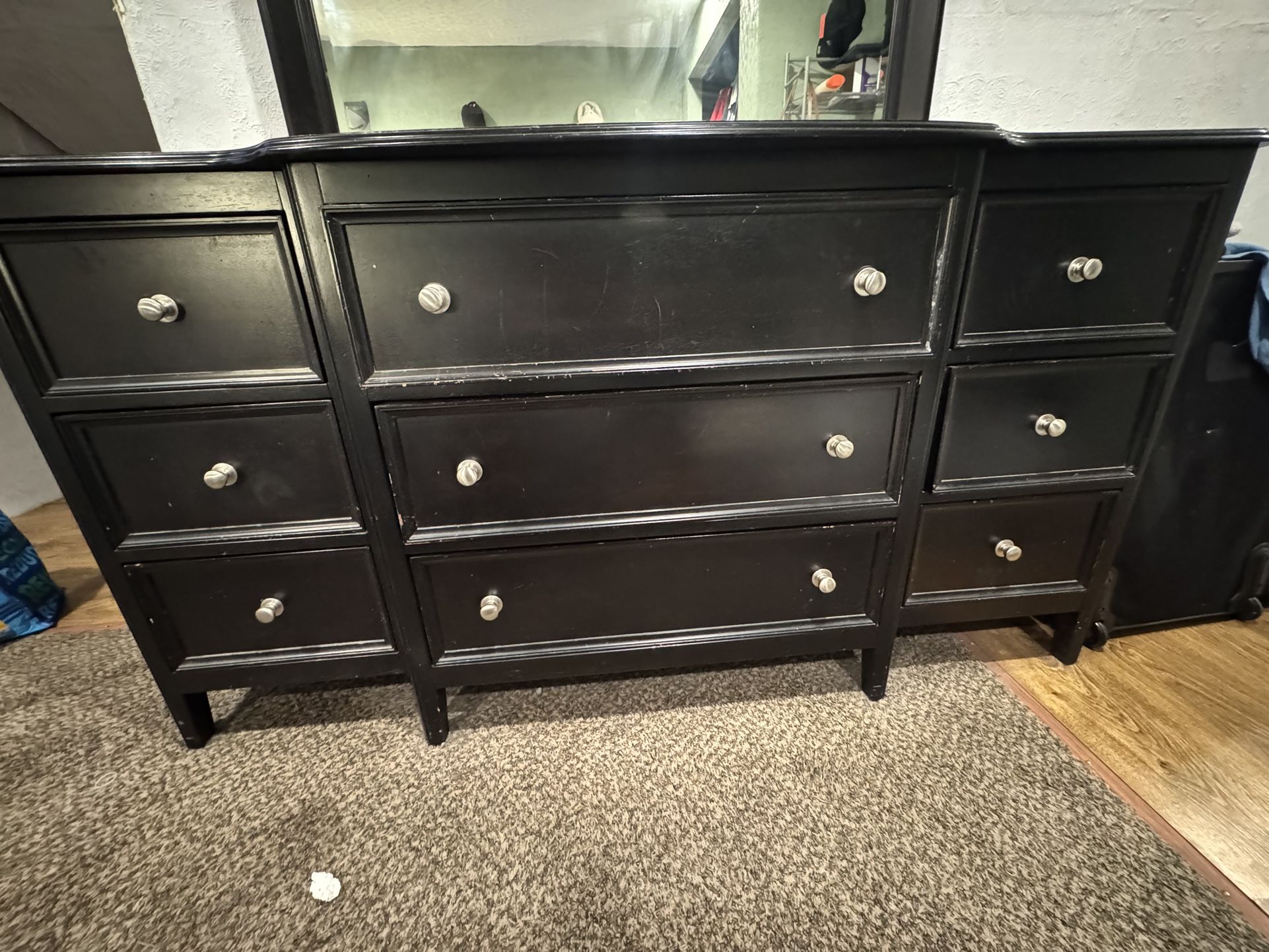 Large Black Dresser /w Mirror