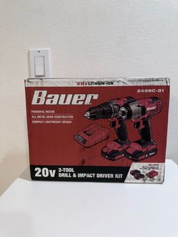Bauer 20V 2-Tool Drill & Impact Driver Kit