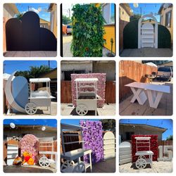 Backdrops / Flower Walls And Candy Carts
