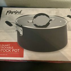Parini 5qt Stackable Stock Pot W Glass Lid