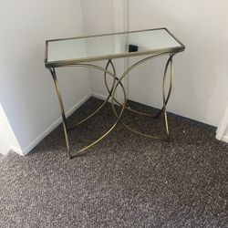 Gold Brushed End Table Side Table 