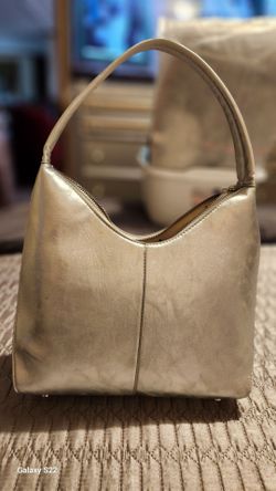 PRELOVED ON 34TH LEATHER Metallic Leather Shoulder Bag