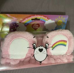 Care Bears Spa Headband Cheer Bear Pink With Rainbow Plush NEW