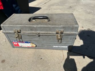 Vintage Craftsman 22" Plastic Handbox Toolbox Gray with Tote Tray Sears