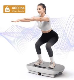 MERACH 400lb Vibrating Plate Exercise Equipment Machine with Remote, Gray
