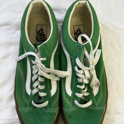 Vans Old Skool Men’s 9.5 Green White Gum Sole Skate Sneakers No Box
