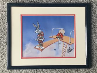 “High Diving Hare” Friz Freleng FRAMED Bugs Bunny / Yosemite Sam 1993 Sericel Art