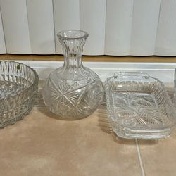 Lot Of Heavy Real Crystal Pieces