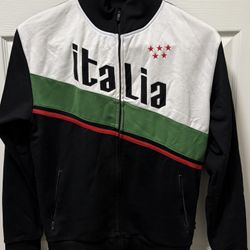 Italia Track Jacket with green and red stripes