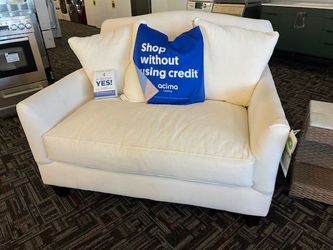 WHITE LOVESEAT - WE DELIVER 