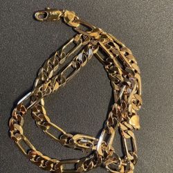 14k Gold Finish Figaro Chain