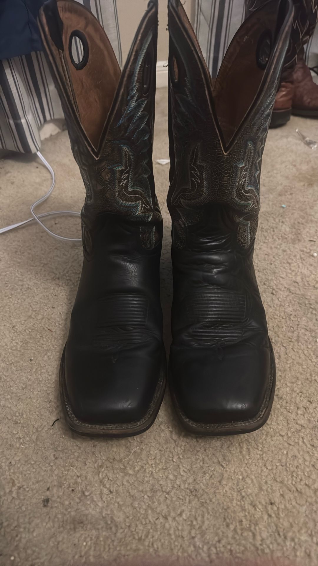 Dan Post Black Square Toe Boots