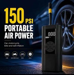 New 150PSI Cordless Digital Tire Inflator with USB-C, Digital Display, Auto Shut-Off for Car/Bike