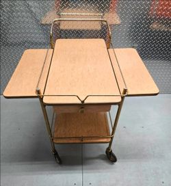 🔥Mid-Century Modern Drop-Leaf Bar Cart - Pristine Condition