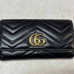 Gucci GG Marmont Continental Wallet Black 