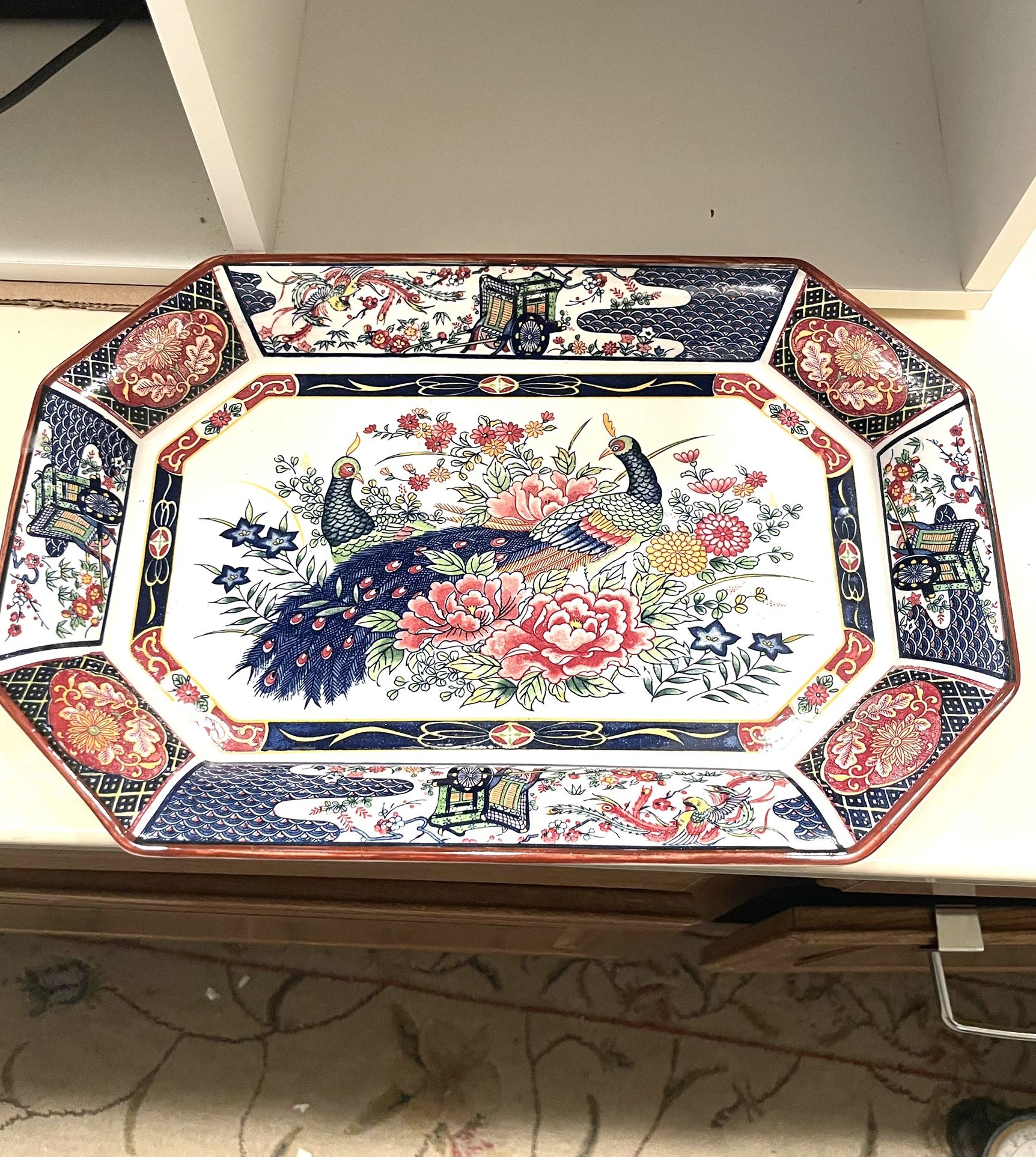 Japanese TAJIMI Peacock Platter
