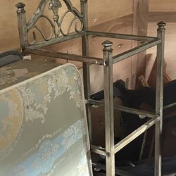 Metal Stand With Glass Shelves