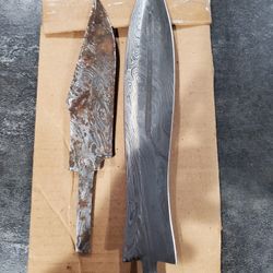 Damascus Steel Knife And Smaller Knife 