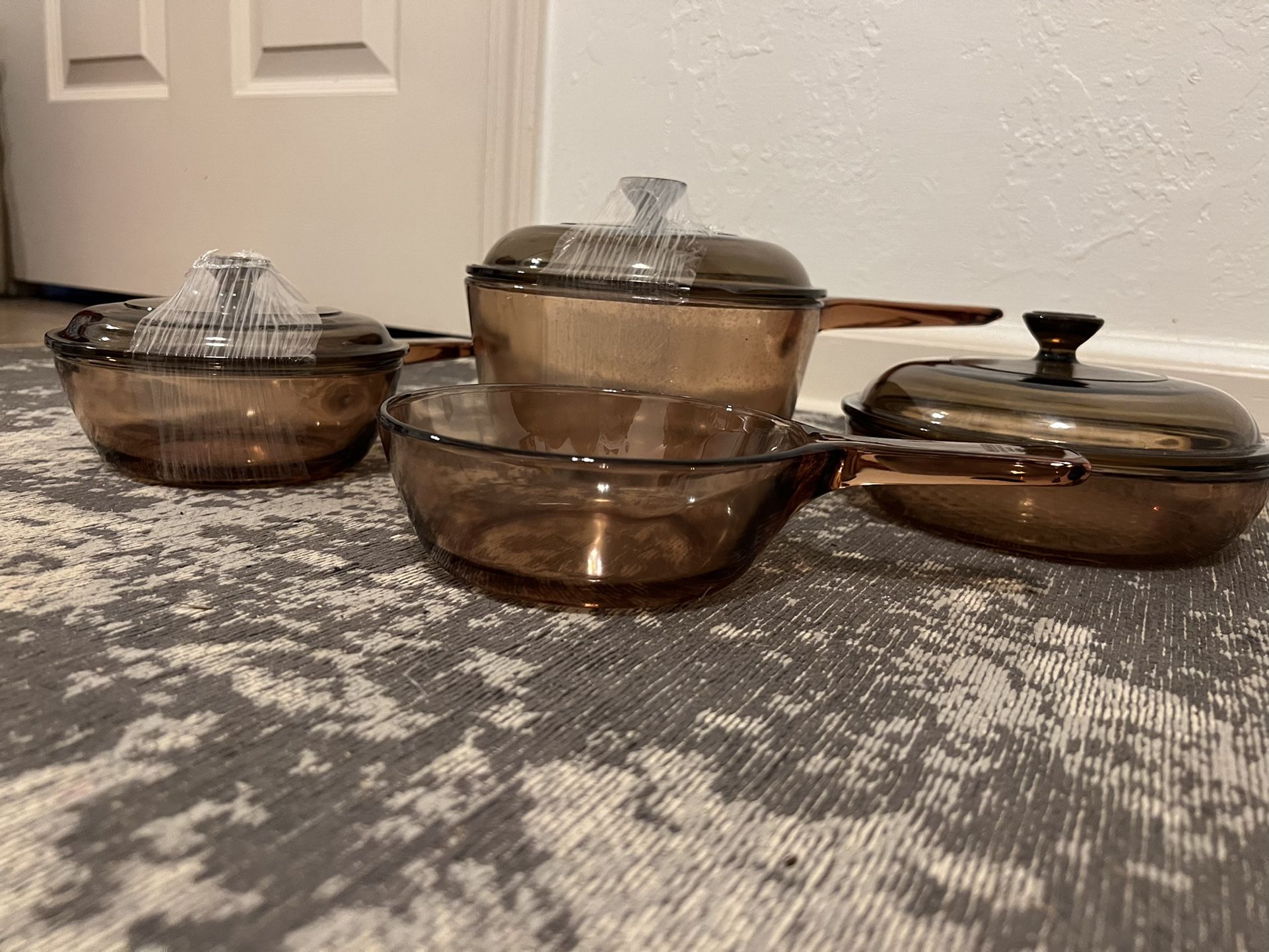 Corning Ware Brown Glass Pyrex Cookware Vtg Pyrex Corning Ware - Main Image