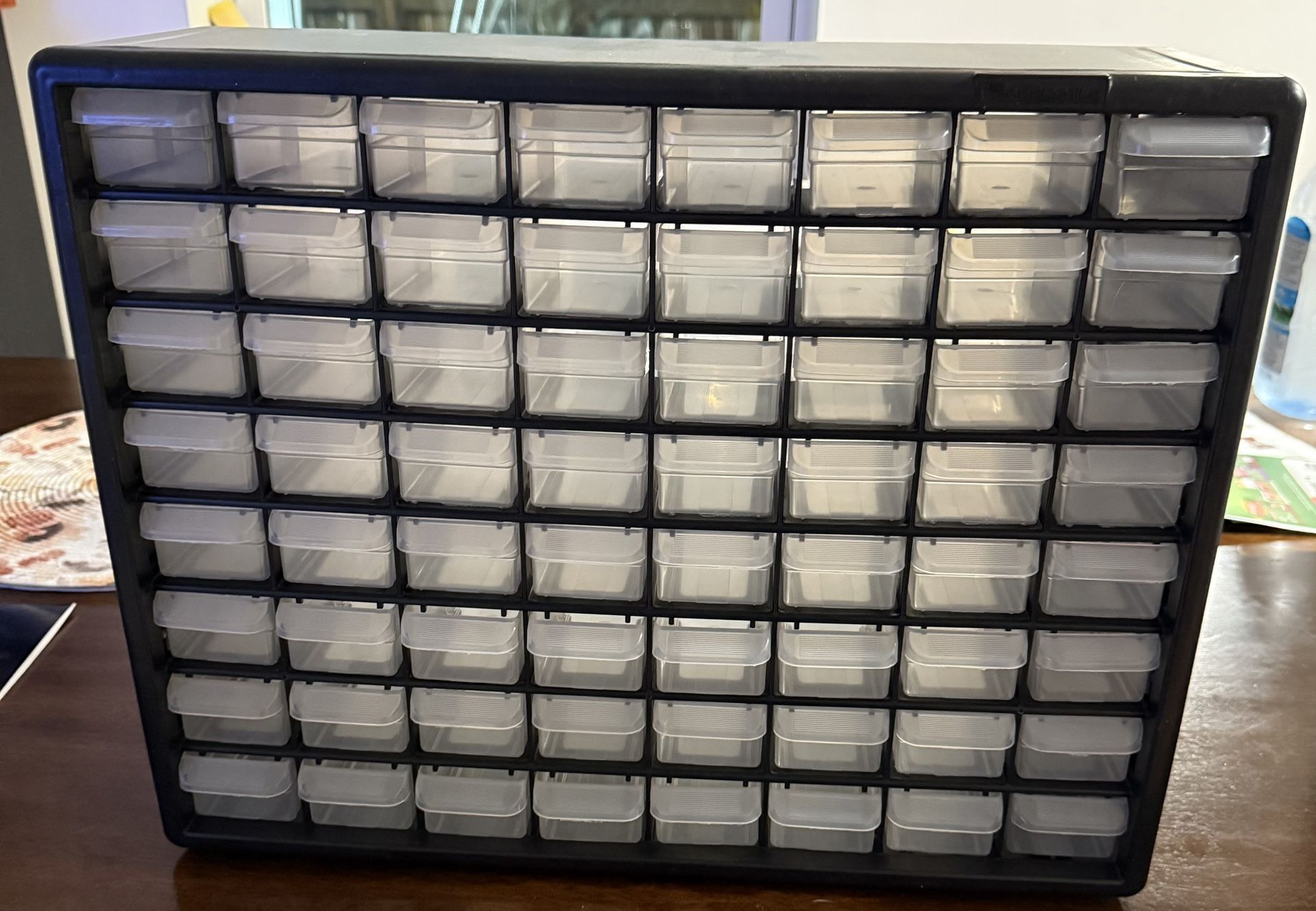 Akro-Mils 64 Drawer Plastic Cabinet Storage Organizer with Drawers for Hardware, Small Parts, Craft Supplies, Black