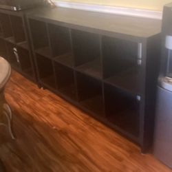 Black IKEA shelves have  Legs On it. I have two of them.