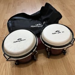 Hip Bongo Drum With Carrying Case