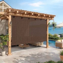 8'W x 6'H Outdoor Roller Shades, Cordless Patio Roll Up Blinds 90% UV Protection