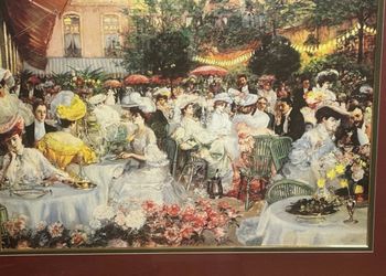Framed Victorian Garden Party Art Print