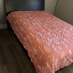 Full size bed frame and mattress
