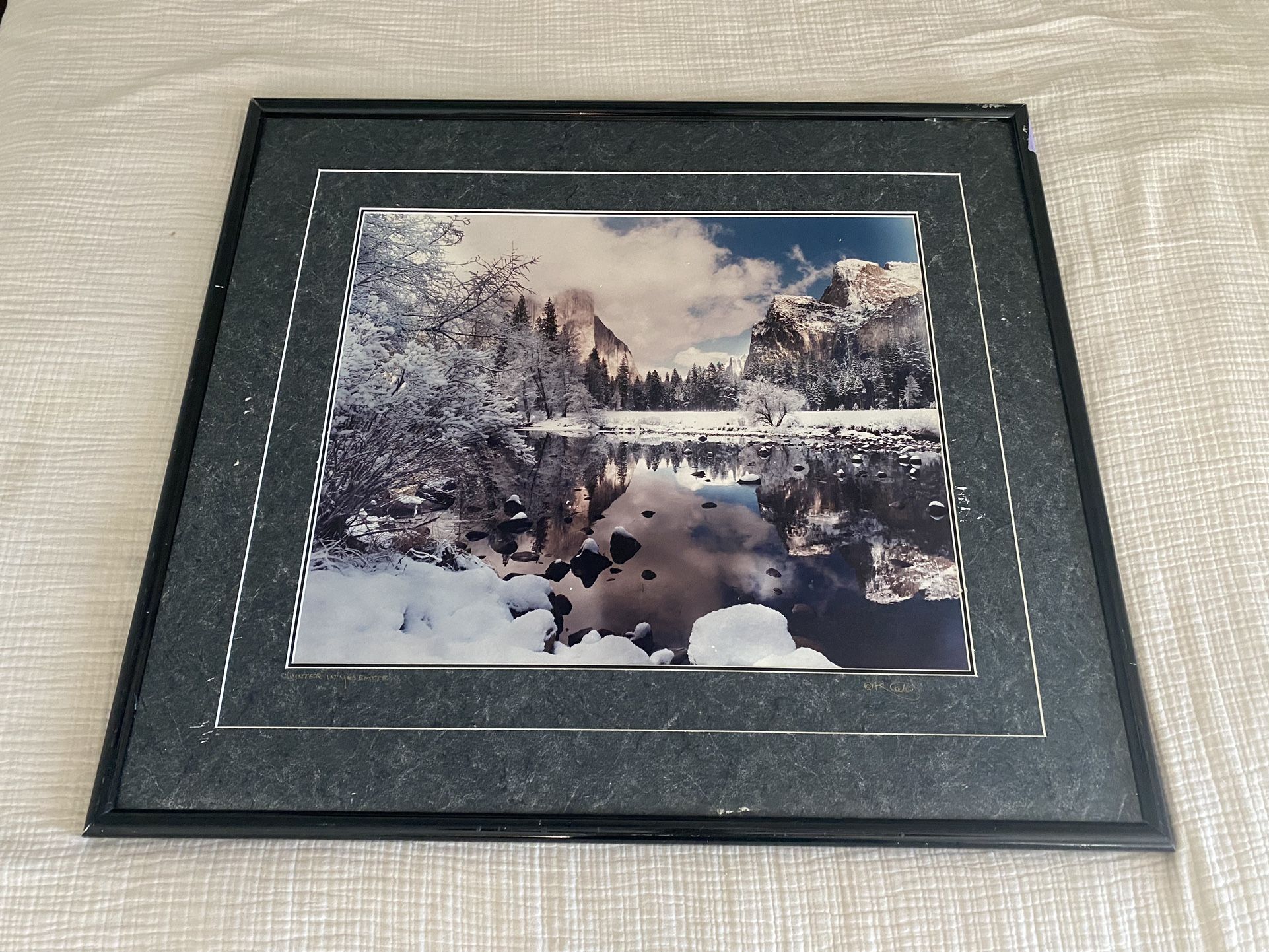 Framed Snowy Mountain Photo Print