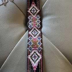 Vintage Southwestern Beaded Bracelet – Handcrafted Wide Cuff