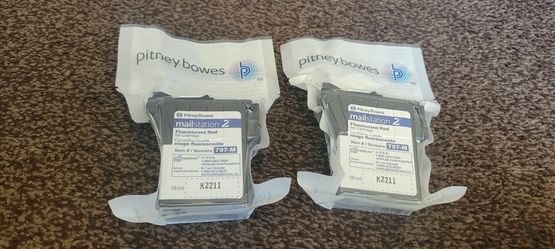 Genuine Pitney Bowes Mailstation 2 Ink Set Of 2.
