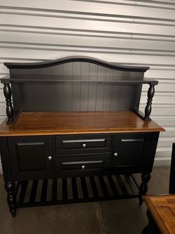 Black Wood Buffet Sideboard with chest