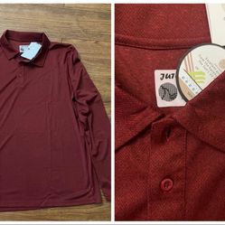 Burgundy Long Sleeve Shirt for Men Xl JUTON HDL