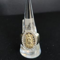 Virgen Maria Yellow Gold Ring Size 10