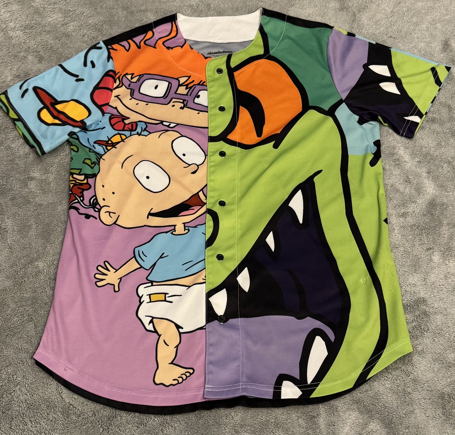 Adult Sz Med Nickelodeon Rugrats Button Up Shirt 21x29