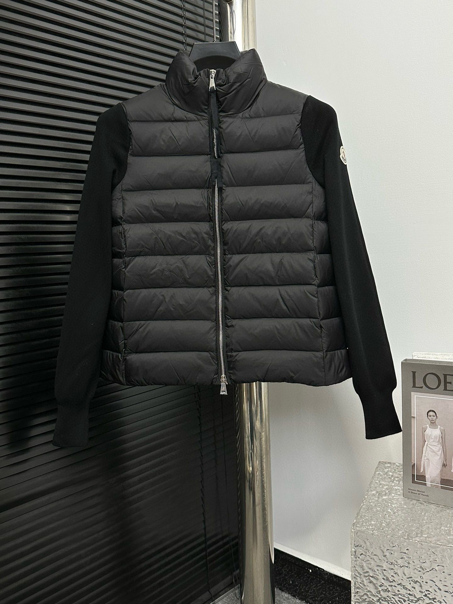 Moncler Padded Wool Cardigan Black L