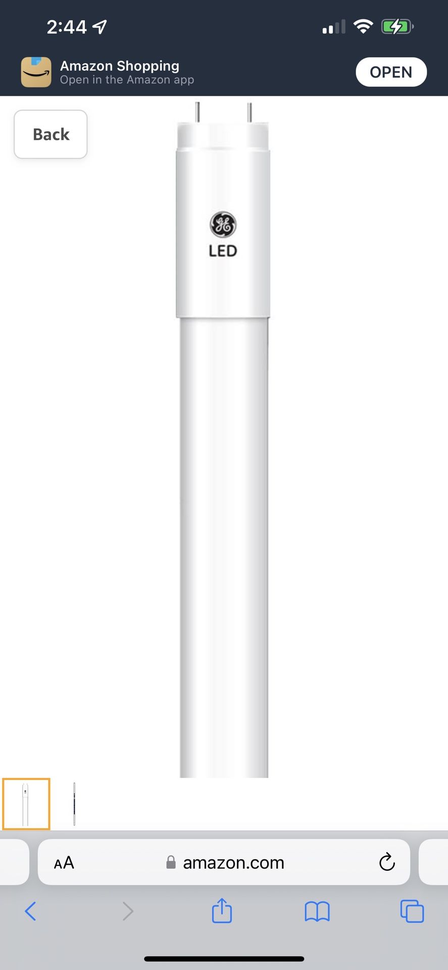 GE Lighting 37869 GE, 48-Inch T8 12 Watt Replacement, 1500 Lumen, G13 Tube Base, Bright, 6-Pack Tubular LED Light Bulbs, 32 lmns, Warm White