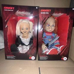 Chucky & Tiffany Dolls Bride of Chucky Talking 24” Animated Knife Good Guys NEW