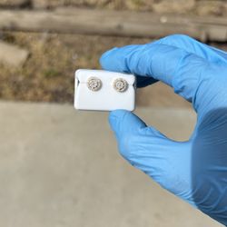 Moissanite Circle Halo Earrings 💎