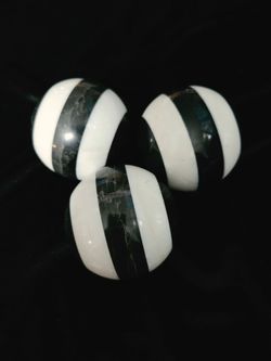 BLACK & WHITE STRIPED AGATE CRYSTAL  SPHERES  for SPIRITUAL HEALING Set of 3