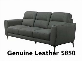 New top grain genuine leather couch / free delivery