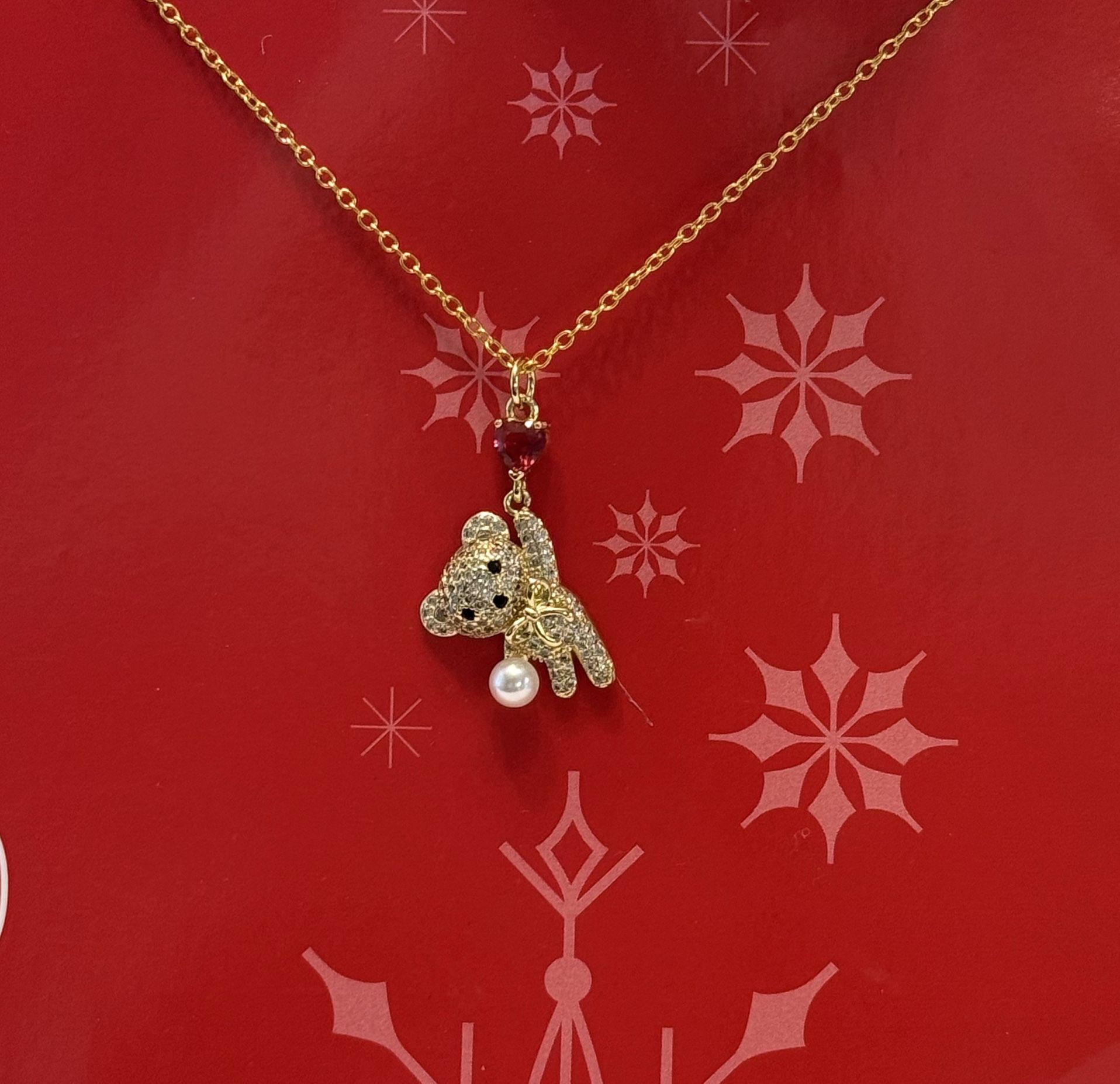 Silver gold plated necklace with 18K Pendant 