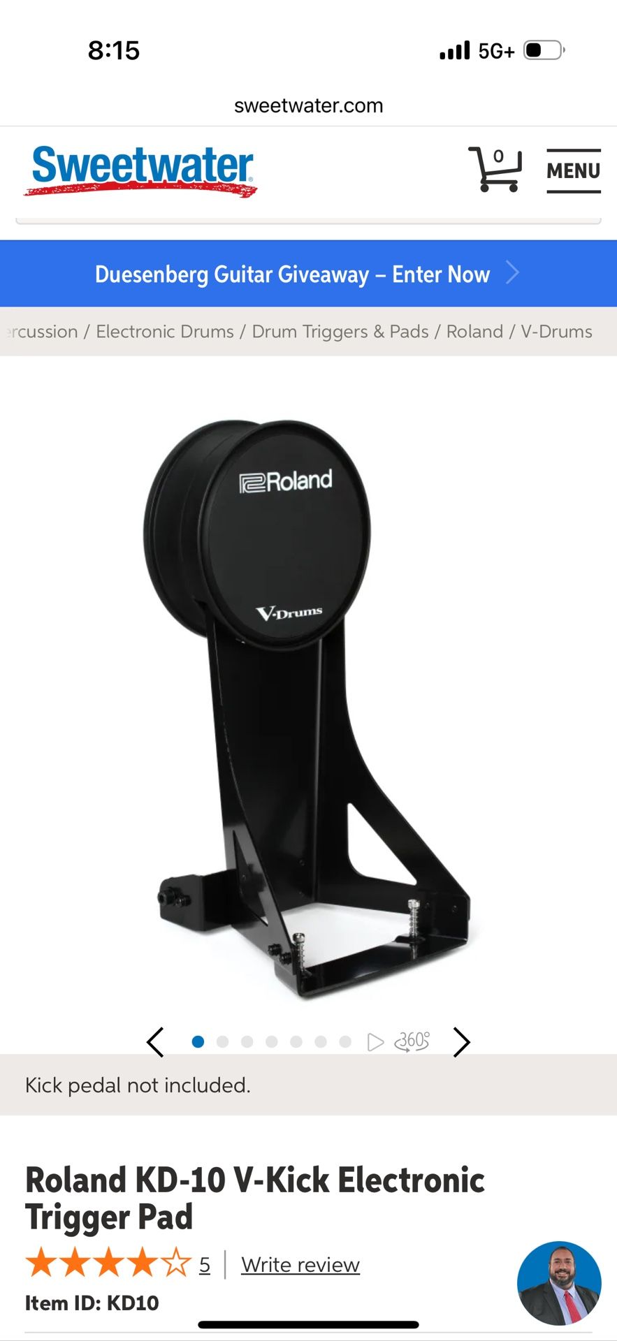 Roland KD 10 Kick Pad Brand New