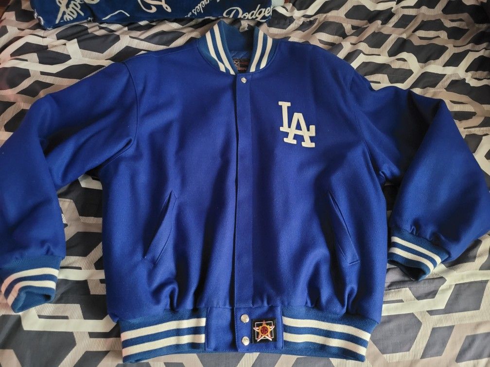 DODGERS JACKET 100% Wool/Leather by JH DESIGN XL