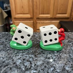 Vintage Enesco Dice Pair of Salt And Pepper Shakers.  Preowned.  Has been on display in a cabinet with a very large salt and pepper shakers collection