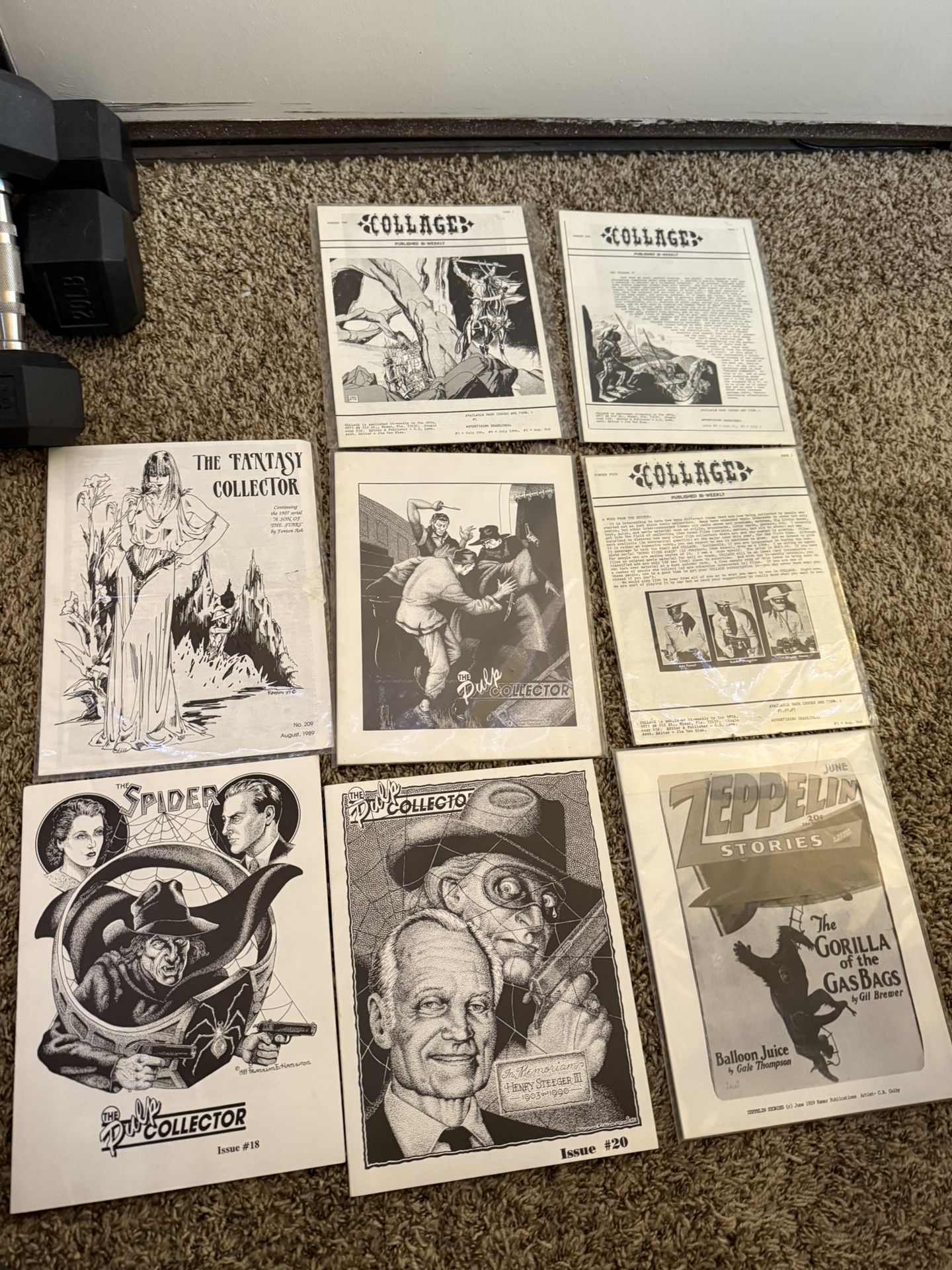 Lot of 8 Vintage Pulp & Sci Fi Zines – The Pulp Collector Fantasy Collector Collage Zeppelin (Reprint) tasy Collector Collage Zeppelin